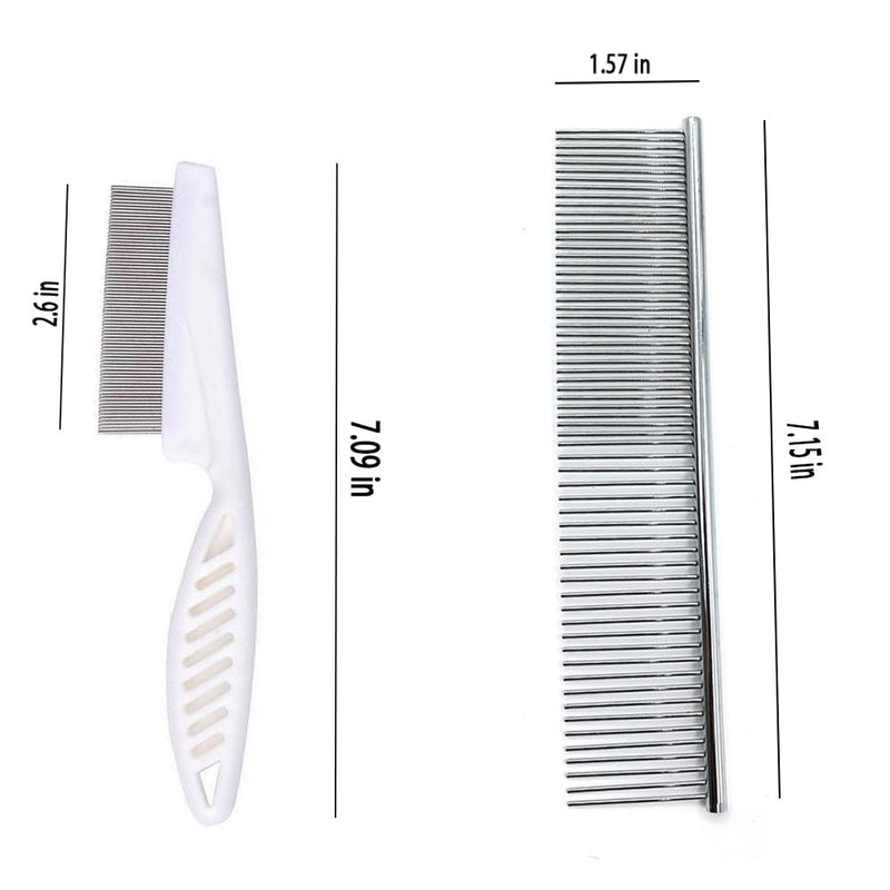 2Pack Flea Comb and Stainless steel comb Use grooming with dog and cat hair For Facial Cleaning and Grooming Flea Lice Comb - BeesActive Australia