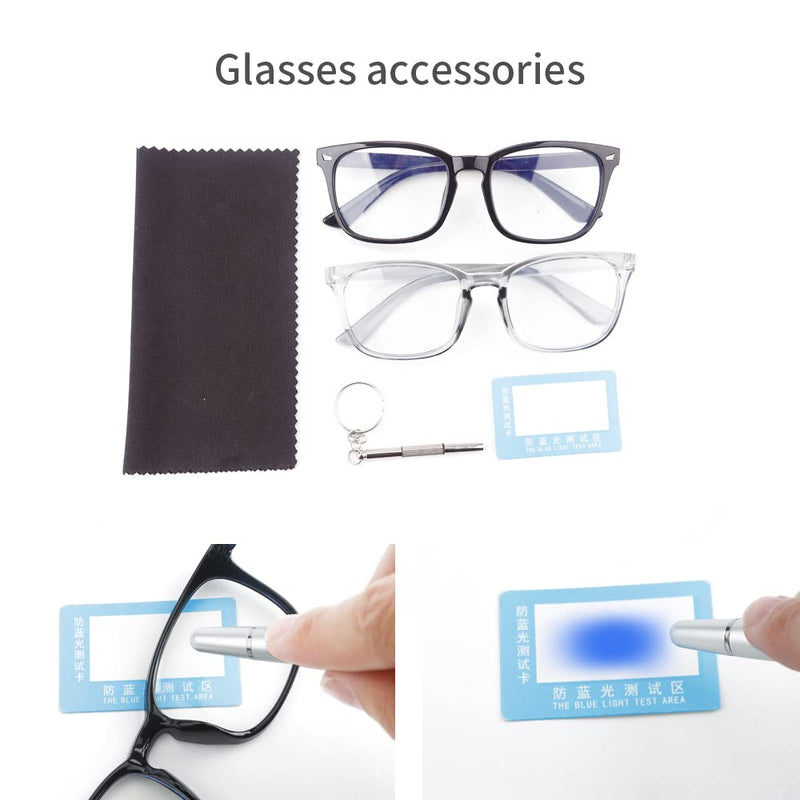 2 Pack, Blue Light Glasses for Women, Blue Light Glasses, Blue Light Glasses Men, Bluelight Glasses Womens, Computer Glasses Black + Transparent - BeesActive Australia