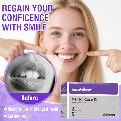Tooth Repair Kit for Broken Teeth, Dental Cement Temporary Filling Zinc Oxide Eugenol Glue for Chipped Missing Teeth,Crowns & Bridges White