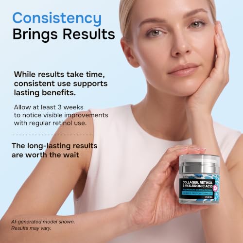 SimplyVital Face Moisturizer Retinol Collagen Hyaluronic Acid Cream 1.7 oz 1.7 Fl Oz (Pack of 1)