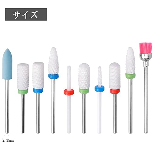 Wolfride Drill Bit for Nail Machine, Nail Drill Bit Set, 0.09 inches (2.35 mm), Shaft Diameter, Diamond Grinding Bit, Nail Polishing, Nail Care, Cuticle Treatment, Nail Machine Bit, Nail Polishing - BeesActive Australia