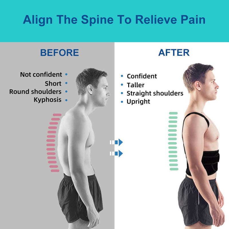 Posture Corrector for Men and Women,Adjustable Back Brace for Upper and Lower Back Pain Relief - Improve and Neck,Shoulder,Back Relieve L(33"-37") L(33"-37")
