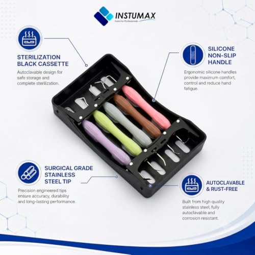 Silicone Handle Dental Composite Filling Instruments Kit 5pcs