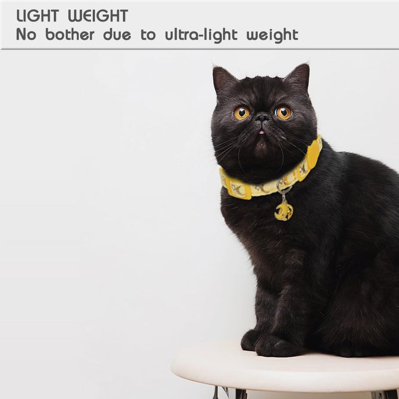 Yizepet Cat Collars with Bells, Breakaway Kitten Collar, Cute Kitty Collar in 4 Pack, Pet Supplies Accessories moon star - BeesActive Australia