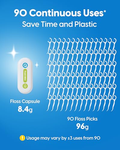 Refill Floss Capsules for Auto-Restringing Flossers, Not for Standalone Use, 90 Continuous Uses Each, PFAS-Free, Zero-Waste, Strawberry (6-Pack) 6 Pack