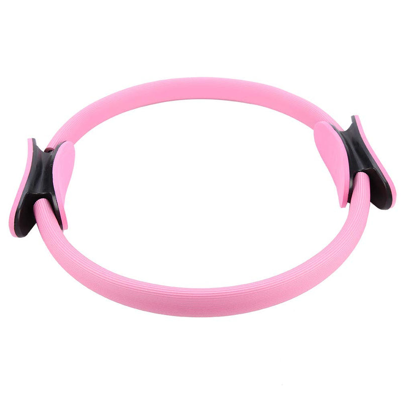 ZJchao Yoga Pilates Ring Circle for Thighs Legs Fitness Strengthen Core Back Improve Muscle Mobility Lightweight Portable Green Pink Black 15 in Diameter (Roseate)
