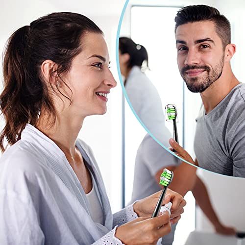 Aoremon Toothbrush Replacement Heads for Phillips Sonicare Replacement Brush Head Compatible with Most Philips Sonicare Click-on Electric Toothbrush, Black 10 Pcs (Pack of 2)