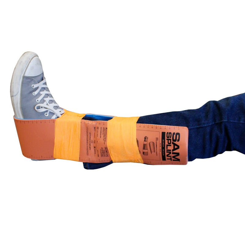 SAM Medical SAM Splint Flat Fold 36" x 4.25" - Moldable Aluminum Foam Splint for Fractures, Sprains & Strains, Orange/Blue - 1 Count/Blue - 1 Count