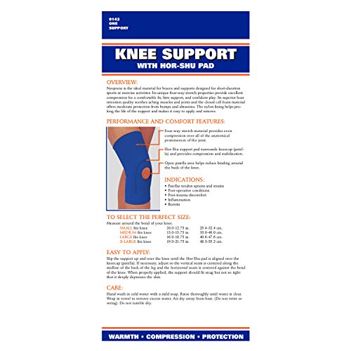 OTC Neoprene Knee Sleeve Support With Hor-Shu Pad, Blue, Small