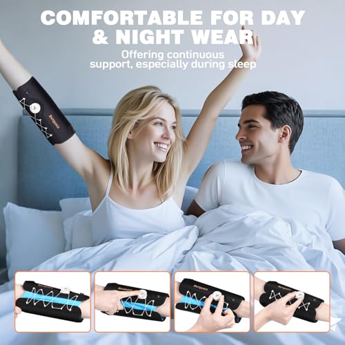 Elbow Brace with 2 Removable Metal Splints, Adjustable Knob Tennis Elbow Support for Tendonitis, Cubital Tunnel Syndrome Brace,KTQUICK Ulnar Nerve Entrapment Brace, Pain Relief,Fits Men&Women Right(M) Medium