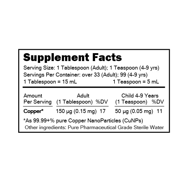 True Colloidal Copper - 500 mL in a BPA Free Plastic Bottle Unflavored 16.91 Fl Oz (Pack of 1)