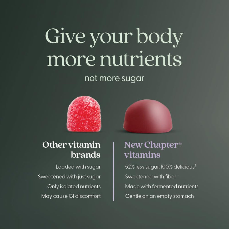 New Chapter Women's 50+ Multivitamin Gummies, Berry Citrus, 90 Count | 52% Less Sugar Women's Healthy Aging Gummies with Vitamin C, B Vitamins, and Zinc, Non-GMO and Gluten-Free Formula