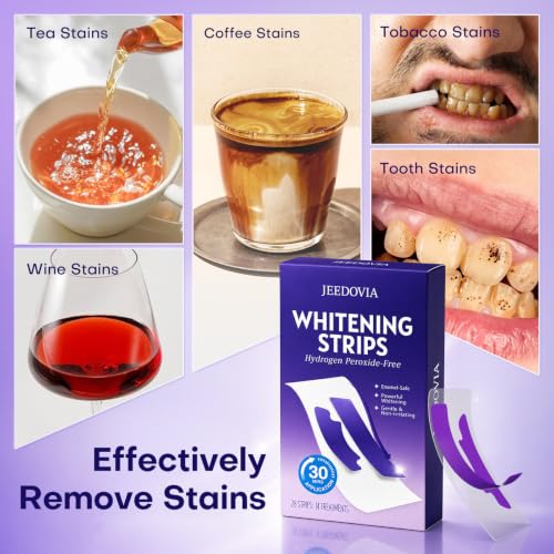 Teeth Whitening Strips, Teeth Whitening Kit for Brighter Smile, Enamel Safe Tooth Whitening Strips, Purple Teeth Whitening Strips Alternative for Daily Teeth Whitening, 28 Whitening Strips
