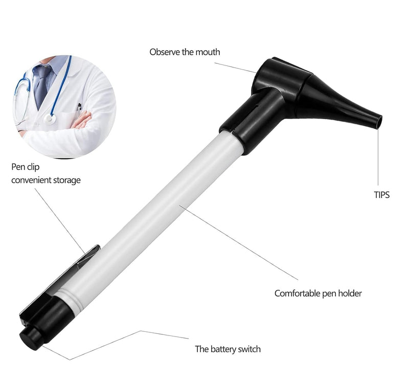 Slimline Stainless Pocket Otoscope, Handheld Ear Scope Otoscope with Soft LED Light & 7 Specula Tips for Kids Adults Pets Animals - BeesActive Australia