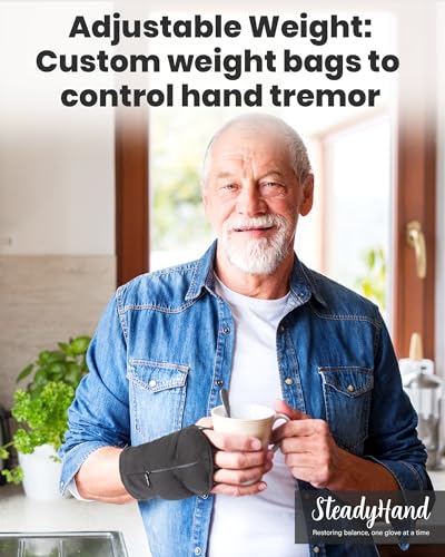 SecureHold Weighted Gloves for Tremors and Parkinson's Patients, Adaptable Design for Shaking Hand Daily Function Improvement (Right Hand-L) L(right hand)