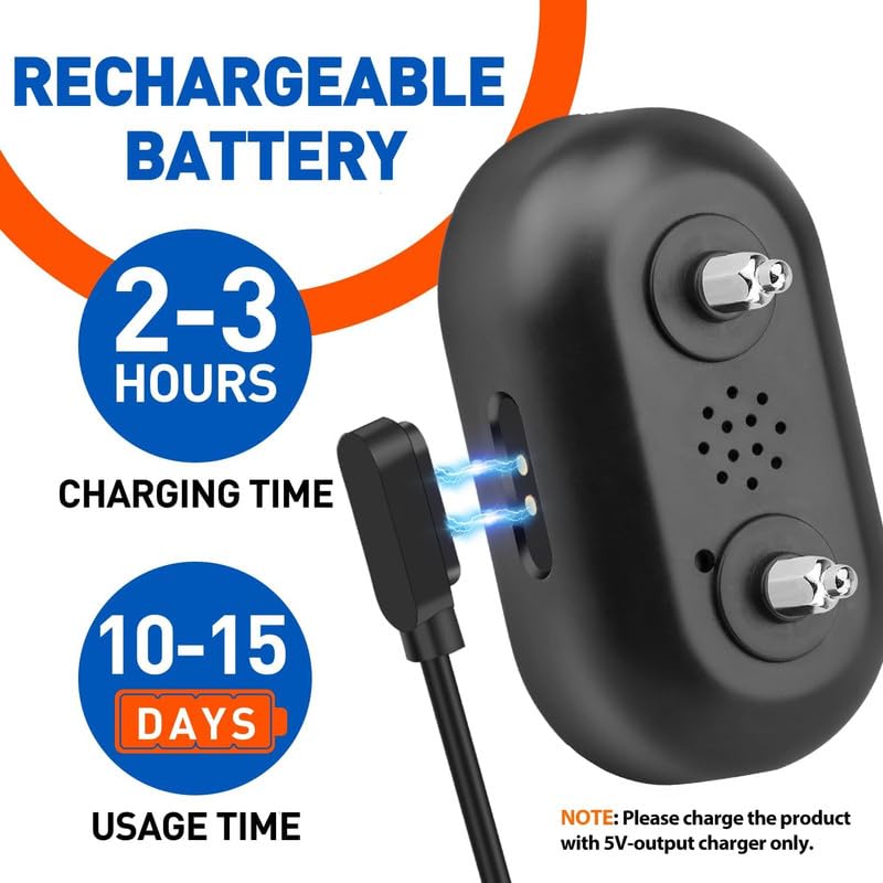 Bark Collar - Dog Bark Collar for Large Medium Small Dogs, Rechargeable Anti Bark Collar, Bark Collar with Beep Vibration Electric Shock Modes, 5 Adjustable Sensitivity, Classic Black - BeesActive Australia