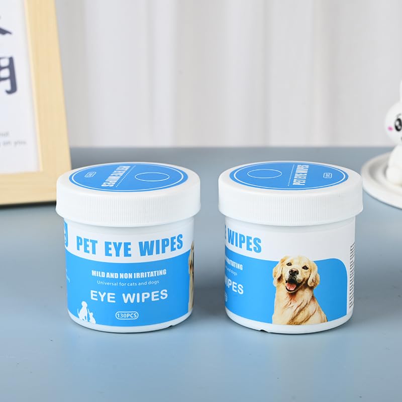 Ear and Eye Cleaning Pads for Dogs and Cats, Dental Care Finger Pads, Teeth Cleaning Wipes, Pack of 130
