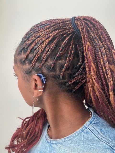 Deafmetal Double Hearing Aid Clip Cuff & Silicone Holster Attachment - Fits All Amplifiers & BTE Cochlear Implant Processors - Keep Devices Secured - Silver - 1 Ear