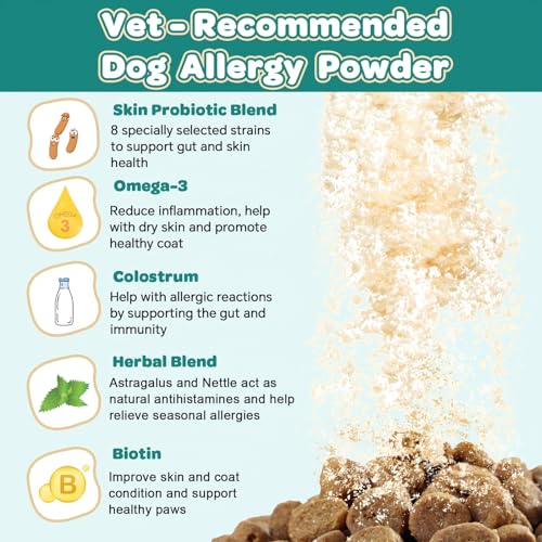 ZEBORA Omega 3 Fish Oil Powder for Dogs & Dog Allergy Relief Powder