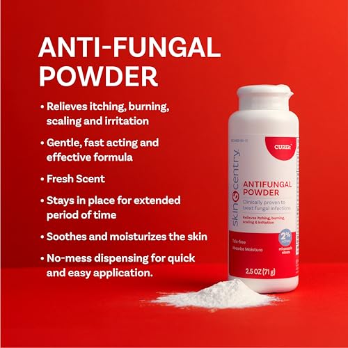Antifungal Powder - 2% Miconazole Nitrate Treatment for Athlete’s Foot, Jock Itch & Ringworm, Talc-Free Moisture Control, Relieves Itching, Burning & Chafing - 2.5 oz Pack of 1