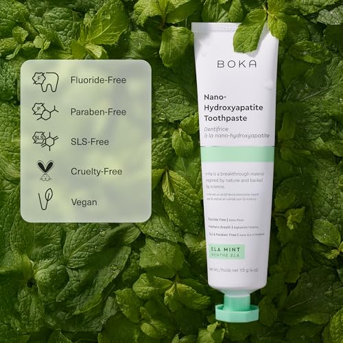 Boka Toothpaste - Fluoride Free Toothpaste, Nano Hydroxyapatite Toothpaste Value Pack (12 Ounce) A. Ela Mint