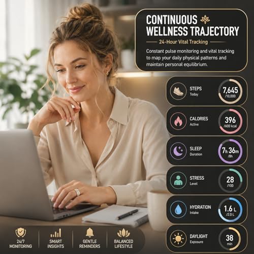 Smart Ring for Women Health Ring Fitness Ring with Enamel Fitness Tracker gold 10