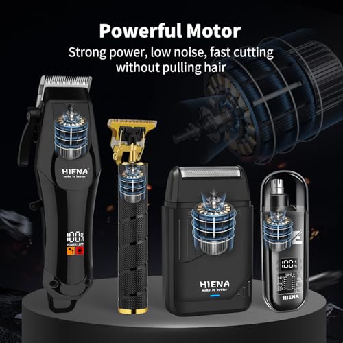 HIENA PRO Hair Clippers for Men, 4-in-1 Cordless Grooming Kit
