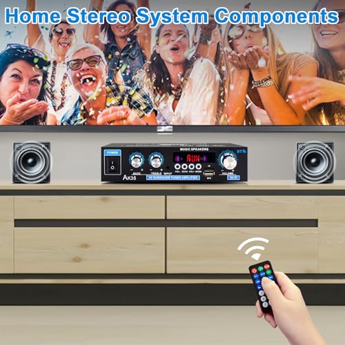 WOOPKER AK35 200W Stereo Audio Amplifier Bluetooth 5.0, 2.0 Channel black-AK35
