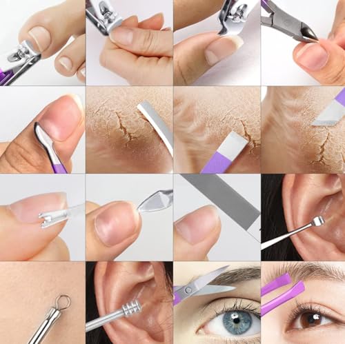 16pcs Stainless Steel Nail Care Tools Grooming Kit