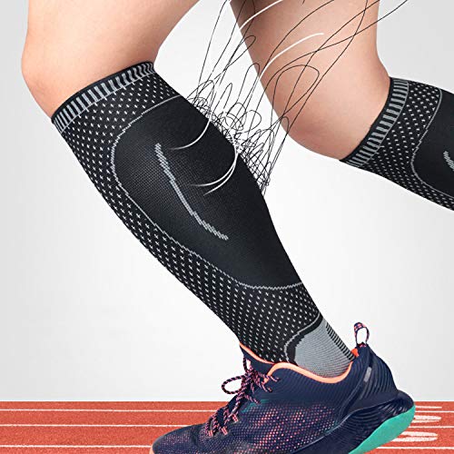Compression Socks Calf Foot Sleeves for Ankle Heel Plantar Fasciitis Support Increase Blood Circulation Relieve Arch Pain Shin Splints Reduce Swelling Grey X-Large
