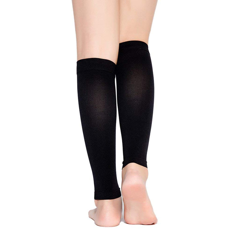 TOFLY® Calf Compression Sleeve for Men & Women, 1 Pair, Footless Compression Socks 20-30mmHg for Leg Support, Shin Splint, Pain Relief, Swelling, Varicose Veins, Maternity, Nursing, Travel, Black L Large (1 Pair) - BeesActive Australia
