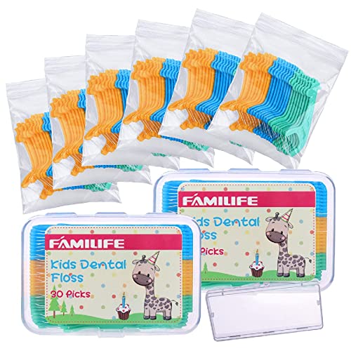 FAMILIFE Kids flossers Toddler Threaders Children Unwaxed Unflavored Fluoride Free Dental 404 Flossers Picks
