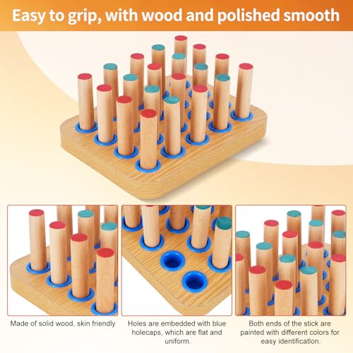 Wooden Pegboard for Occupational Therapy to Finger Dexterity