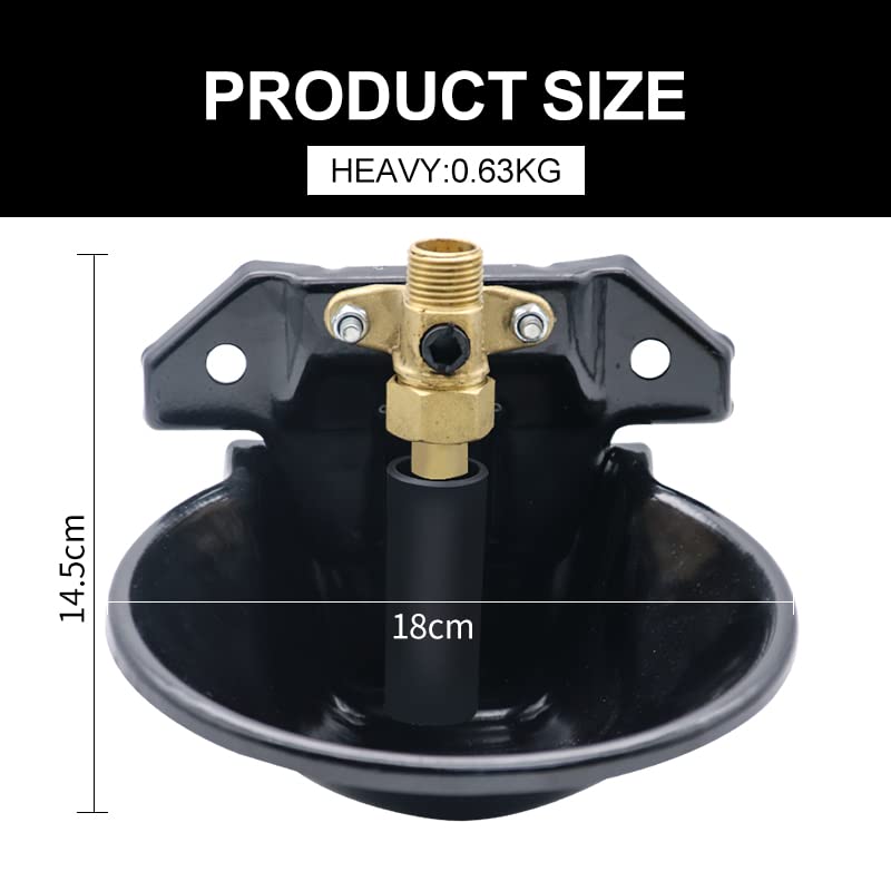 Metal Sheep Automatic Water Drinking Bowl, Thickened Steel Automatic Goat Waterer Fountain with Copper Valve Touch Switch,Farm Water Drinking Equipment BLACK - BeesActive Australia