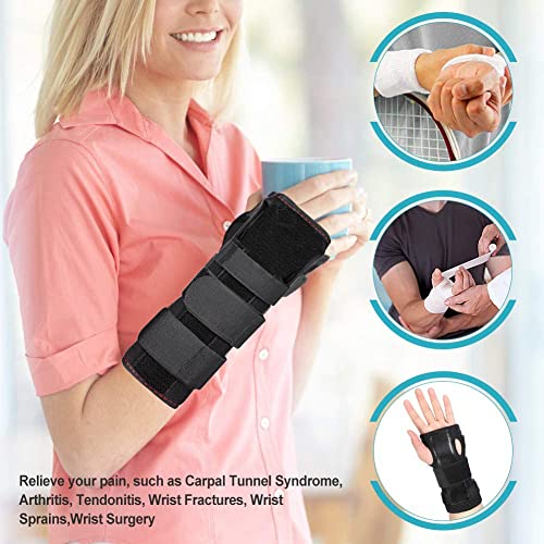 Carpal Tunnel Splint Brace, Adjustable Night Sleep Wrist Support Brace with Aluminum Bar, Hand Support Wrist Splint for Men Women Tendinitis Arthritis Joint Pain Relief, Fits Left and Right Hand
