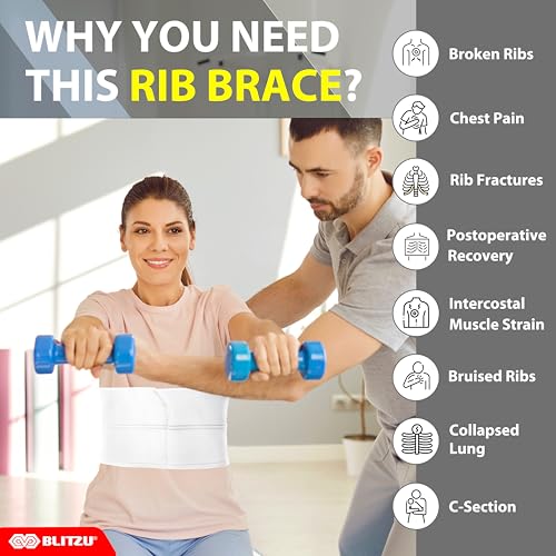 Broken Rib Brace for Men & Women, Chest Support Compression Wrap Belt Plus Size