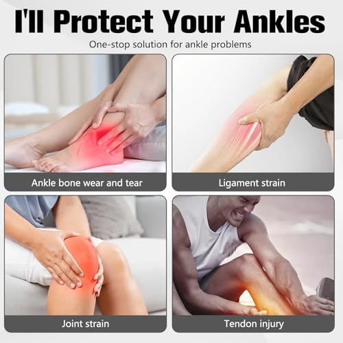 Ankle Brace for Men & Women, Adjustable Figure-8 Stabilizer with Straps for Basketball, Volleyball & Running, Compression Sleeve for Sprained Ankle, Plantar Fasciitis & Tendonitis Relief (2 Pack,Gray) Gray