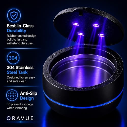 Ultrasonic Retainer Cleaner Machine | Dental Appliance Cleaning Kit for Retainers, Aligners, Dentures & Guards