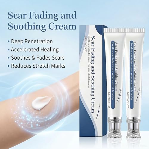Scar Soothing Cream, Scar Removal Cream, Smoothing Cream for Scars, Gentle Care for Sensitive Skin, Helps Improve Appearance of Scars, Reduces Redness, For Skin Recover Smooth (2pcs-30g)