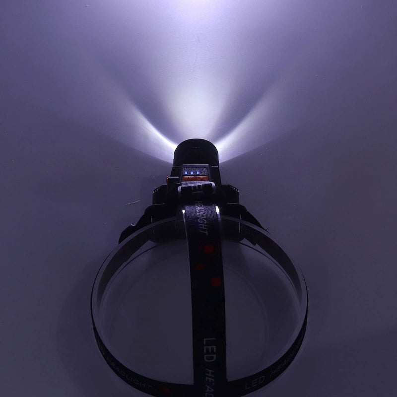 1500LM LED Light USB Rechargeable Headlamp with Dual Switch for Outdoor Camping Fishing and Emergency
