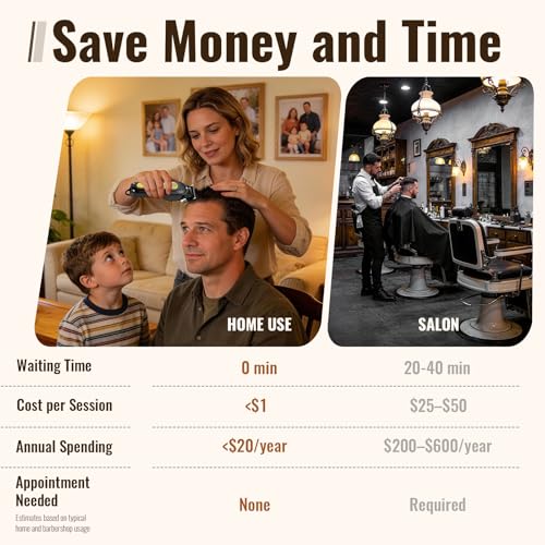 Ufree Cordless Hair Clippers for Men, Barber Clippers and Trimmers Set Black Gold
