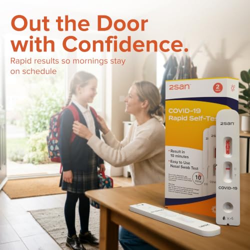 2San COVID-19 Home Test, Antigen Rapid Test, Results in 10 Minutes, FDA Cleared, Covid Test Kit at Home, Easy to Use Nasal Swab for Home (2 Pack) 1