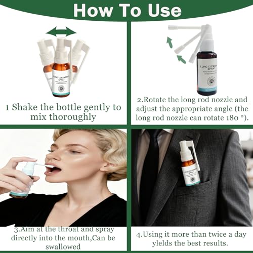 Lung Cleansing Spray,Organic Herbal Lung Cleanse with Mucus Relief,Natural Respiratory Support & Cleansing Spray Breath Easy,Lung for Cleanse Spray (2) 2