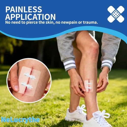 16 Pcs-Emergency Butterfly Bandages Wound Closure Device,Sterile Laceration Closure Strips,Zip Stitch Cut Closure Kit,Stitchless,Painless Bandaids Alternative for Home,Travel & Outdoor First Aid Kit