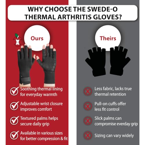 Swede-O Thermal Arthritic Gloves, Pair - Large