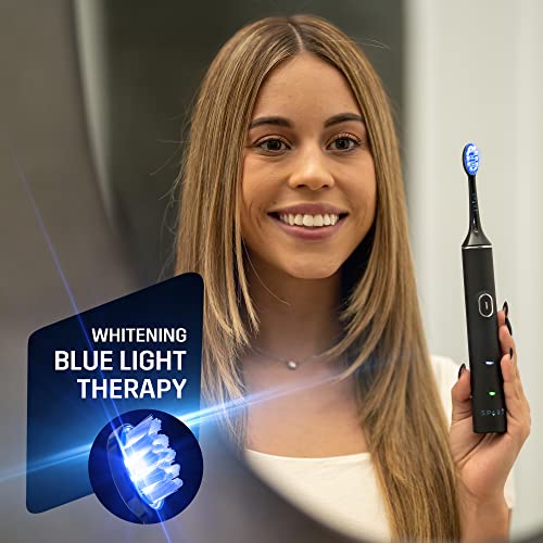 SPARX - Toothbrush Replacement Heads, Brush Heads with Blue Light Therapy for Gum Care, Replacement Brush Heads, Black, 2 Pack 3 - Blue Refill 2 Pack
