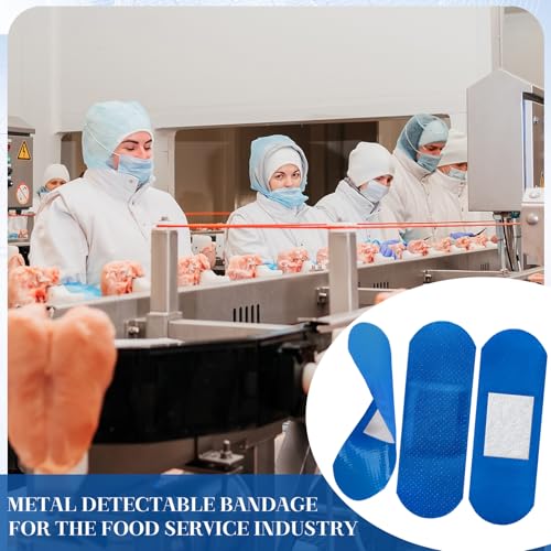 Geiserailie 800 Pcs Blue Metal Detectable Bandages Food Service 3"x1"