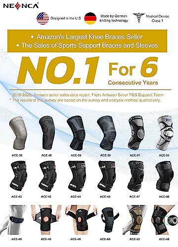 NEENCA Professional Knee Brace for Knee Pain, Knee Support with Side Spring Stabilizers, Stability and Support for Arthritis, Meniscus Tear, ACL,PCL, Runner, Sports, Knee Pain Relief X-Large Black