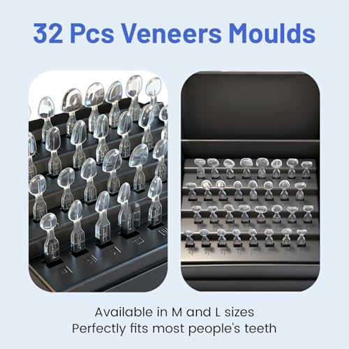 Wokyo Teeth Dental Veneers Mould Kit Light Dental Composite Resin Teeth, 32 Pcs Different Shapes Available, Heat Resistant