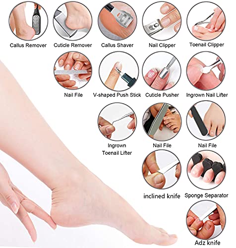 36 in 1 Professional Pedicure Kit, Foot File, Foot Rasp and Callus Remover Black